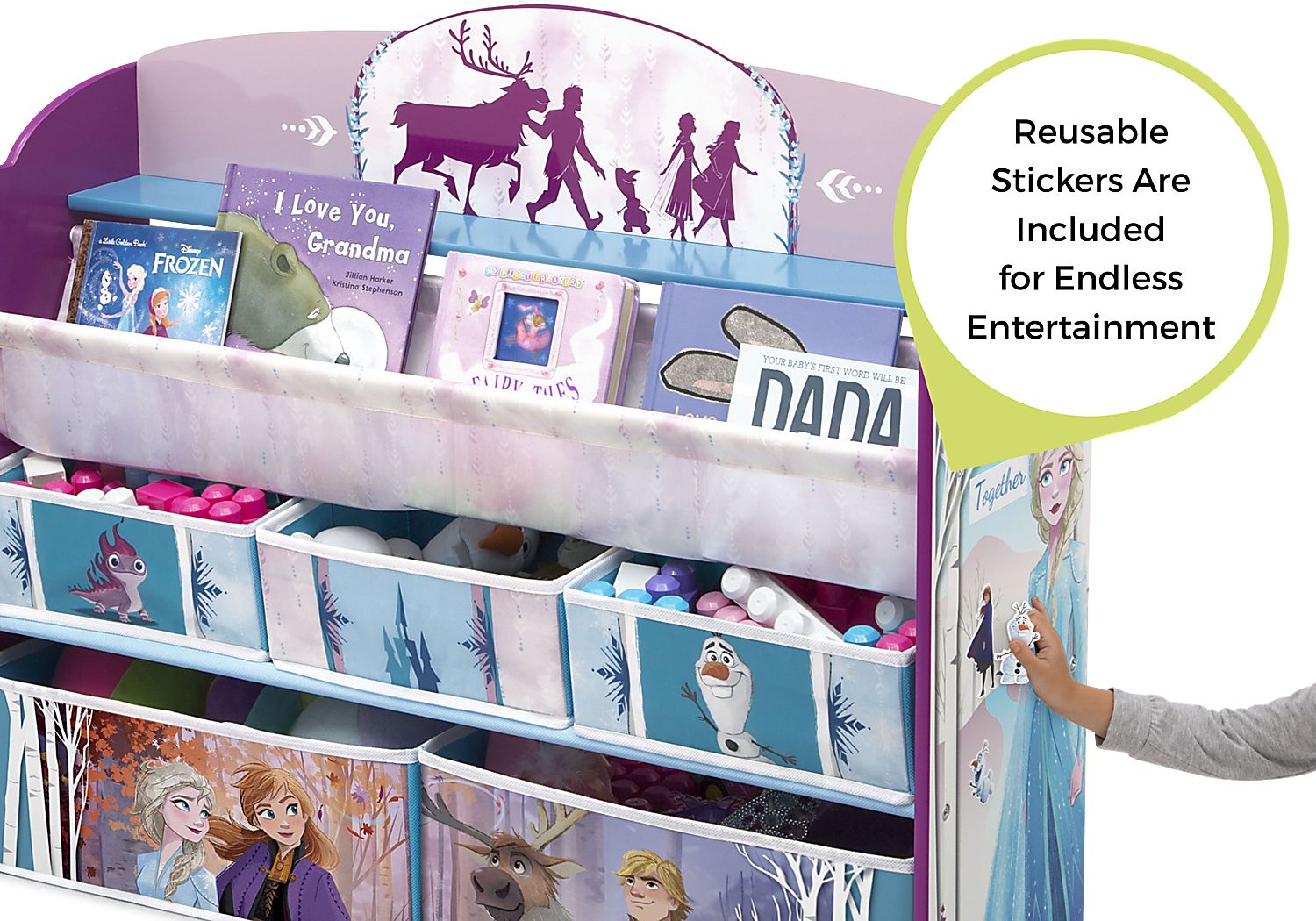 Disney Frozen II Lilac Bookcase and Toy Organizer - Thumbnail 3