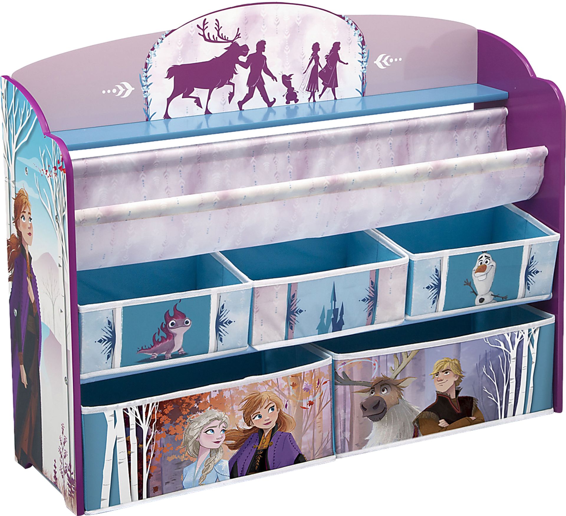 Kids Disney Frozen II Lilac Bookcase and Toy Organizer - Image 1