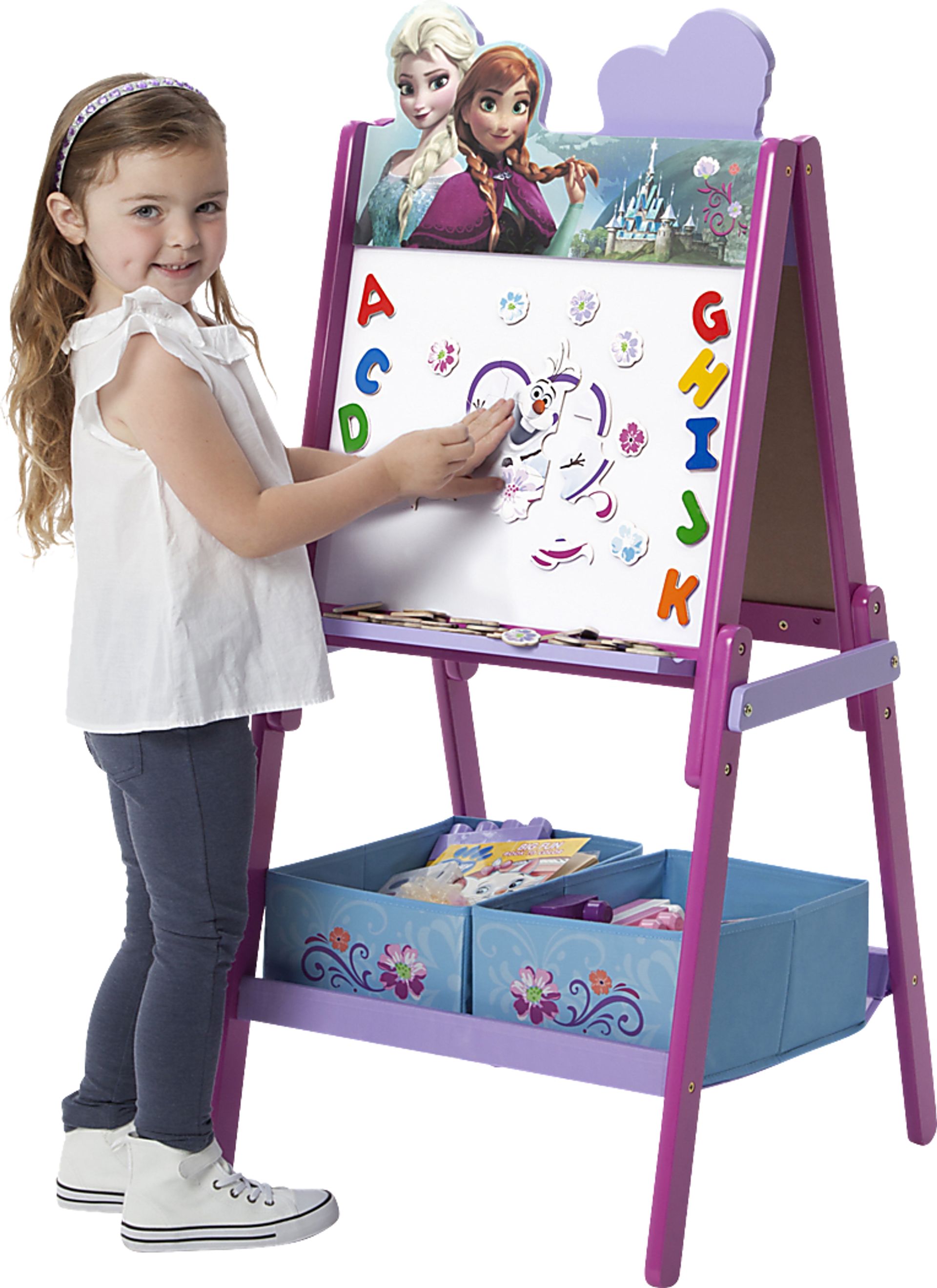Kids Disney Frozen II Lilac Easel with Storage - Image 5