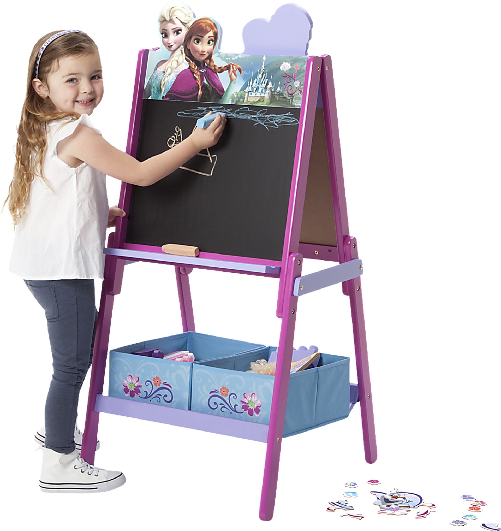 Kids Disney Frozen II Lilac Easel with Storage - Image 6