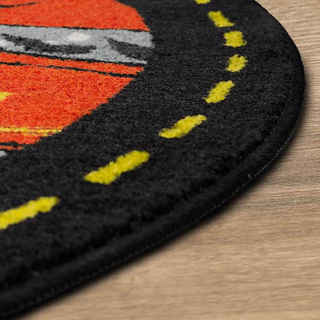 Kids Disney Lighting McQueen Red 5' Round Rug - Thumbnail - Image 9