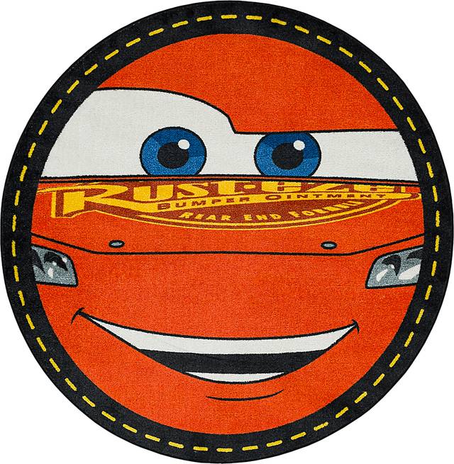 Kids Disney Lighting McQueen Red 5' Round Rug - Thumbnail - Image 1