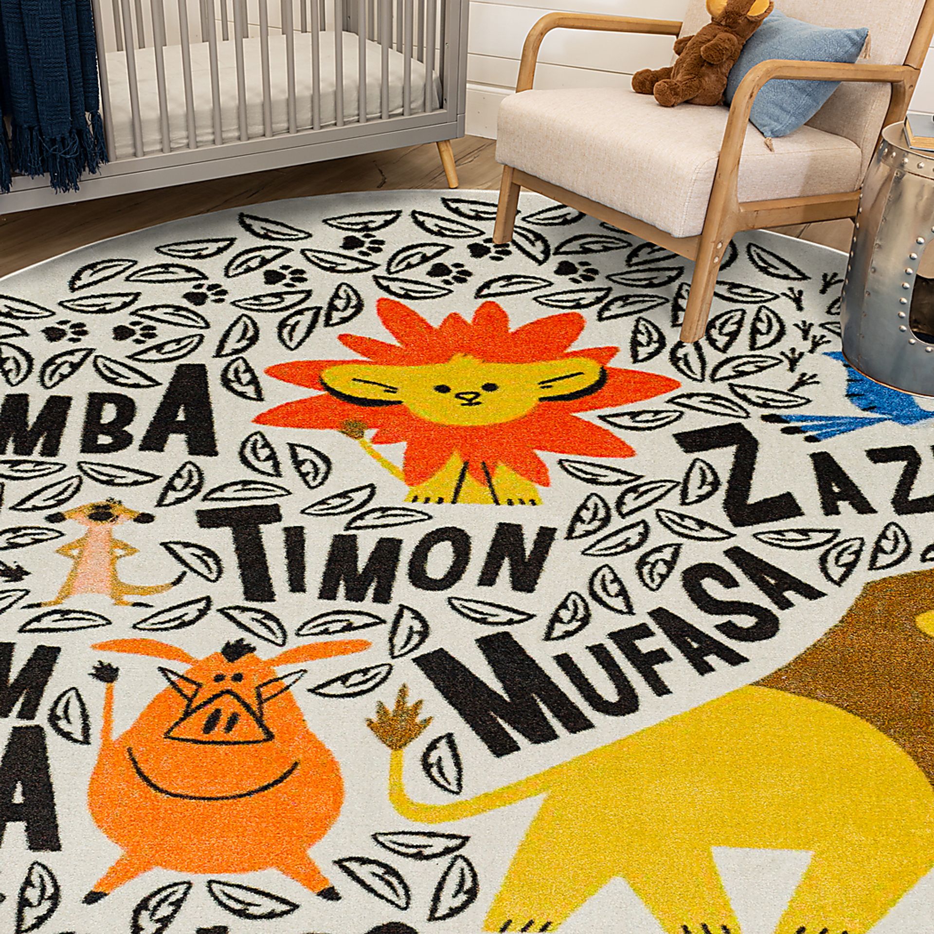 Kids Disney Lion King Friends Multi 5' Round Rug - Image 3