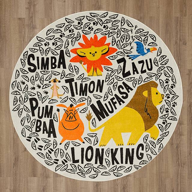 Kids Disney Lion King Friends Multi 5' Round Rug - Thumbnail - Image 4