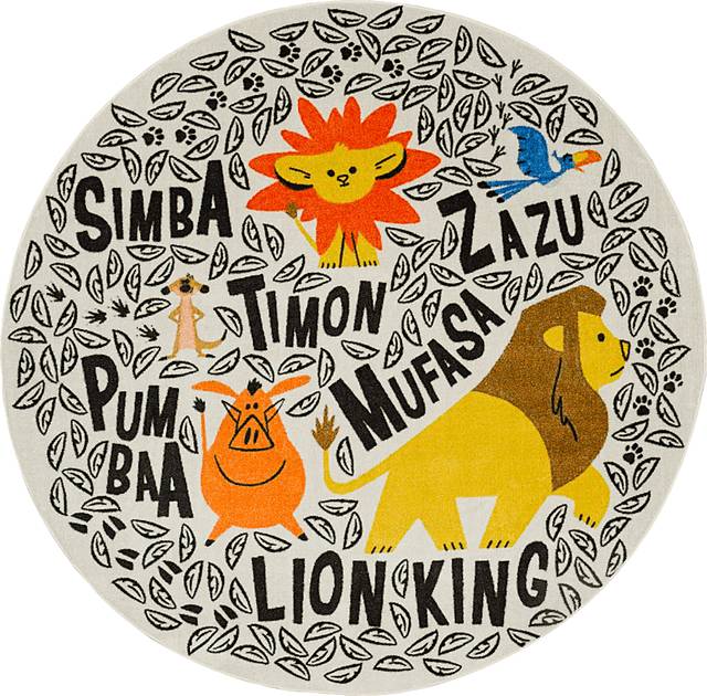 Kids Disney Lion King Friends Multi 5' Round Rug - Thumbnail - Image 1