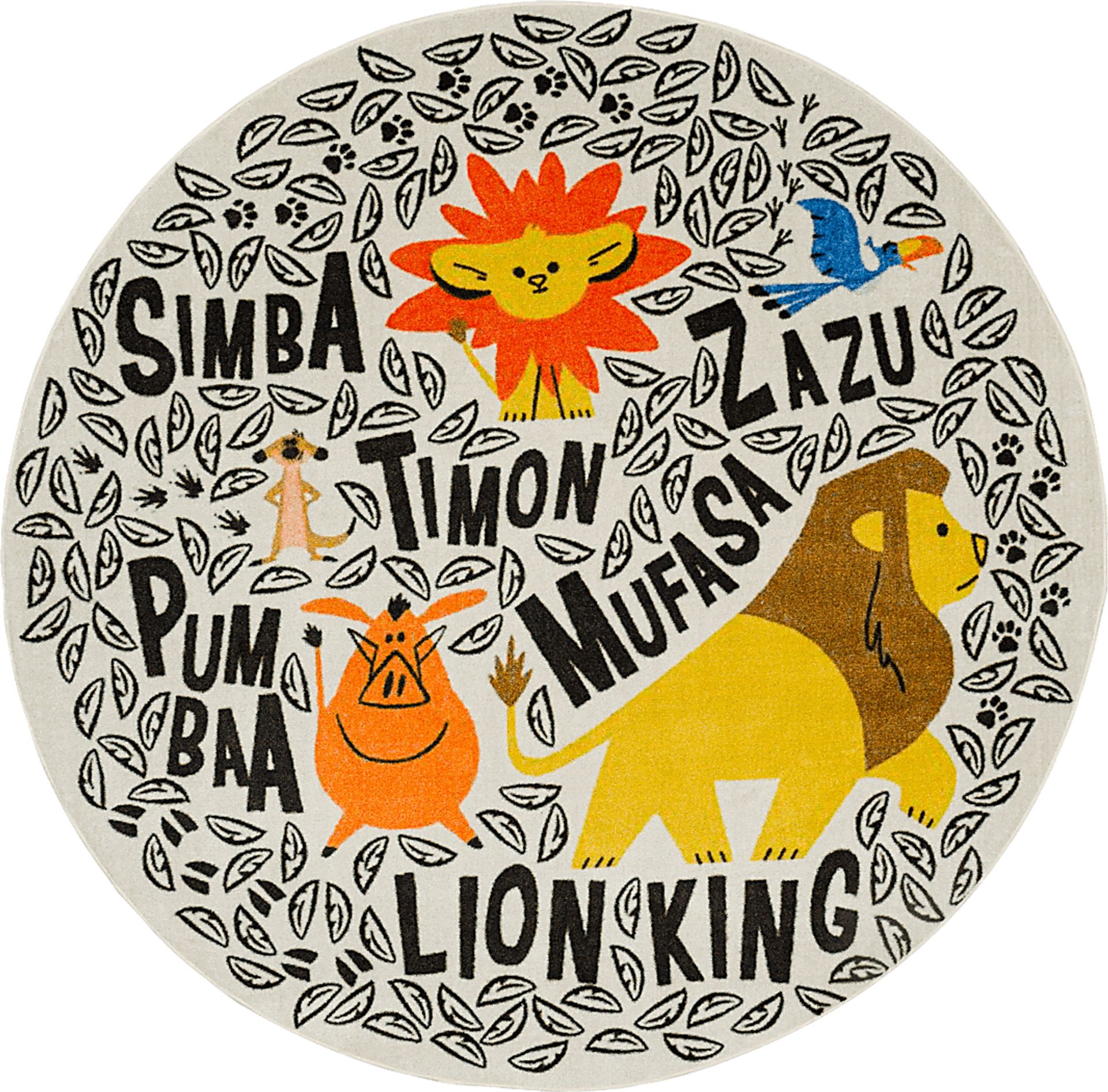 Kids Disney Lion King Friends Multi 5' Round Rug - Image 1
