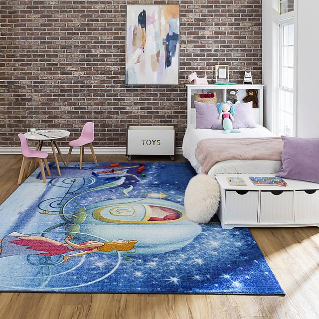 Kids Disney Magical Carriage Blue 3'4 x 5' Rug - Thumbnail - Image 2