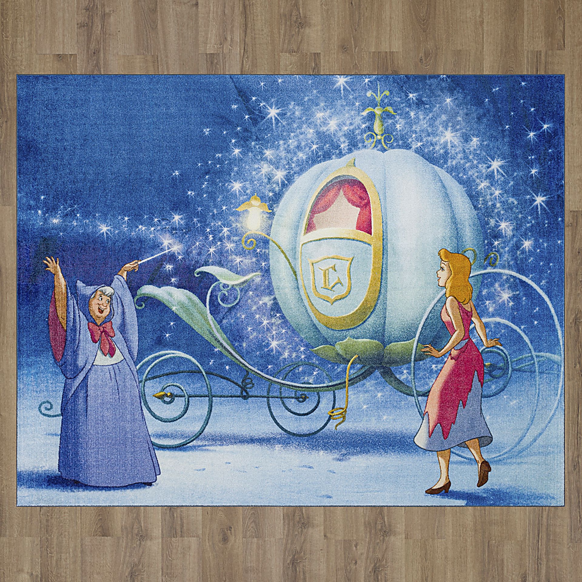 Kids Disney Magical Carriage Blue 3'4 x 5' Rug - Image 4