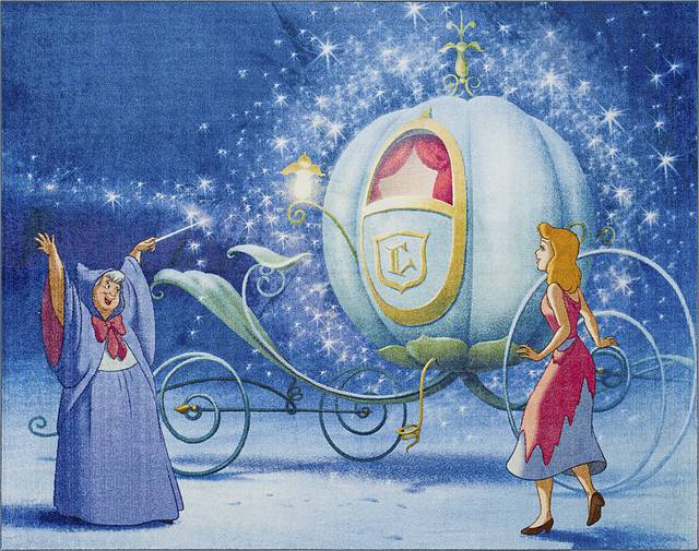 Kids Disney Magical Carriage Blue 3'4 x 5' Rug - Thumbnail - Image 1
