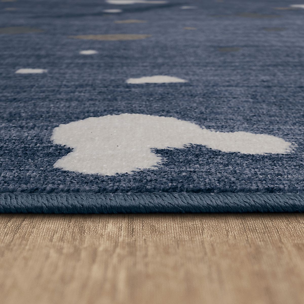 Disney Mickey Mouse Terrazzo Blue Polyester Fabric Accent Rug | Rooms to Go