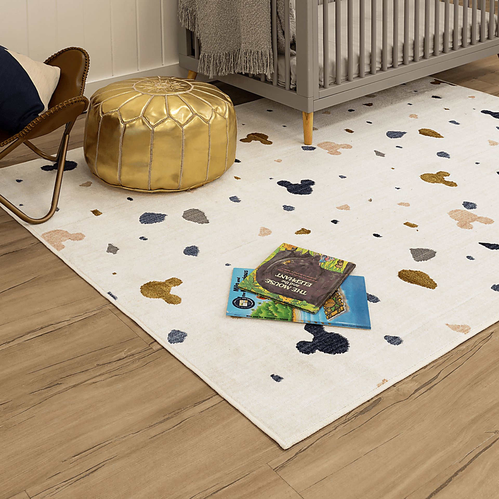Kids Disney Mickey Mouse Terrazzo Ivory 5' x 7' Rug - Image 3