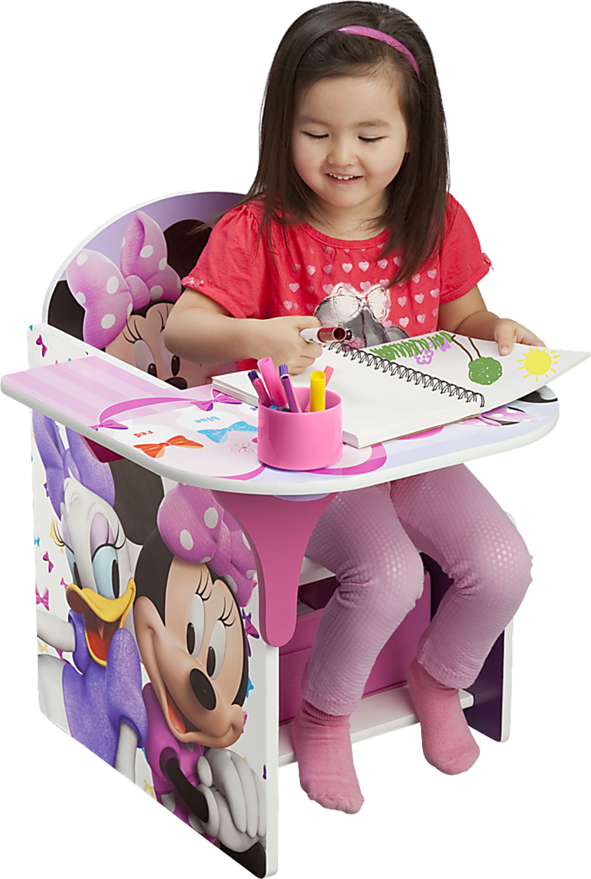 Kids Disney Minnie Mouse Pink Chair Desk - Image 2