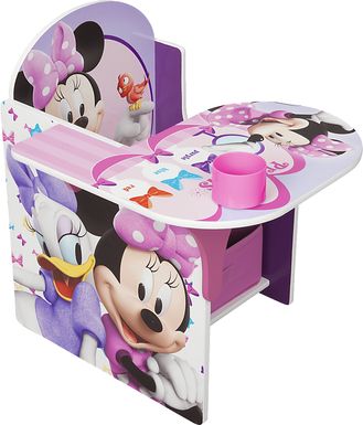 Kids Disney Minnie Mouse Pink Chair Desk