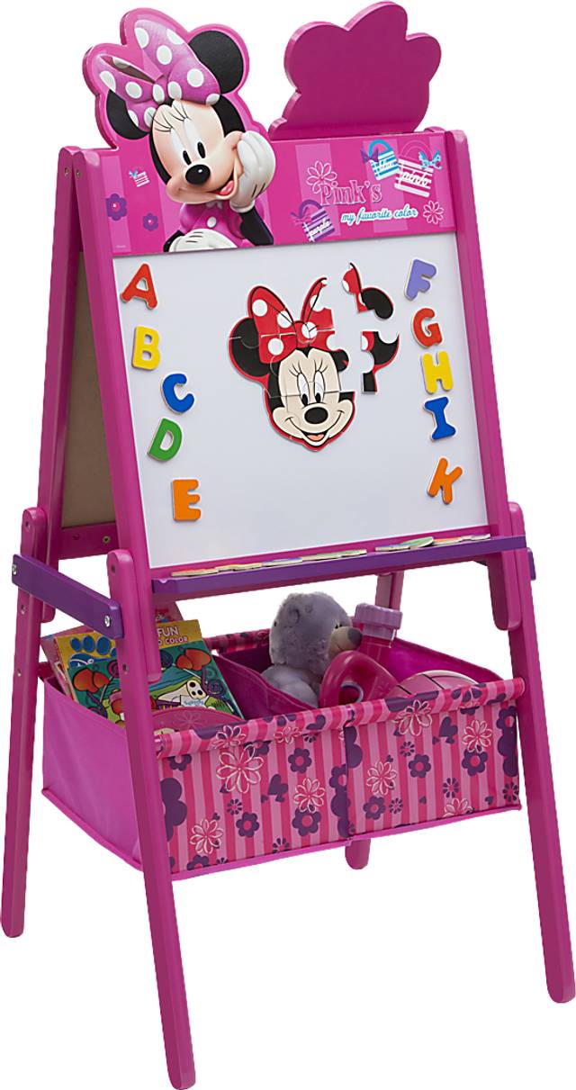 Kids Disney Minnie Mouse Pink Easel with Storage - Thumbnail - Image 2