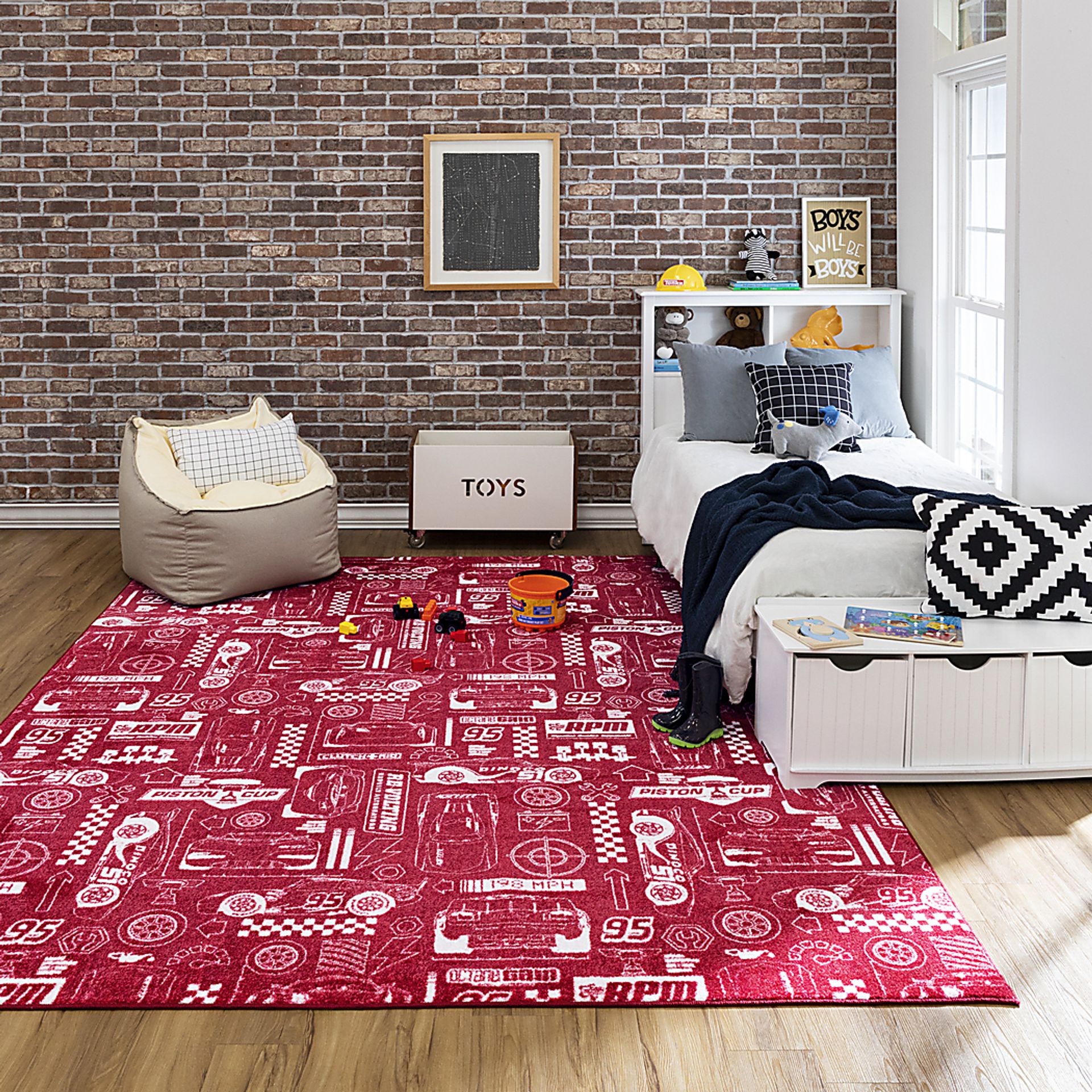 Kids Disney Piston Cup Red 8' x 10' Rug - Image 2