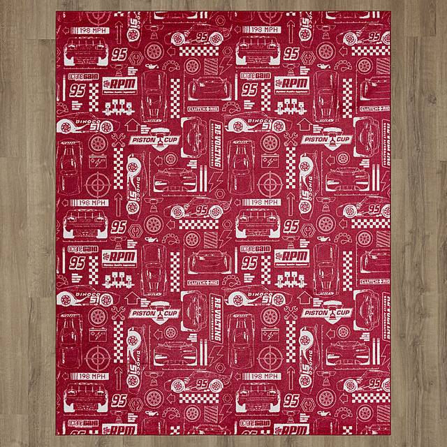 Kids Disney Piston Cup Red 8' x 10' Rug - Thumbnail - Image 4