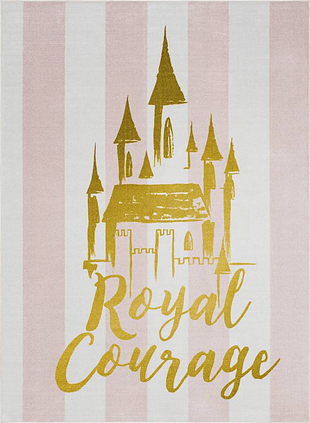 Kids Disney Royal Courage White 8' x 10' Rug - Thumbnail - Image 1
