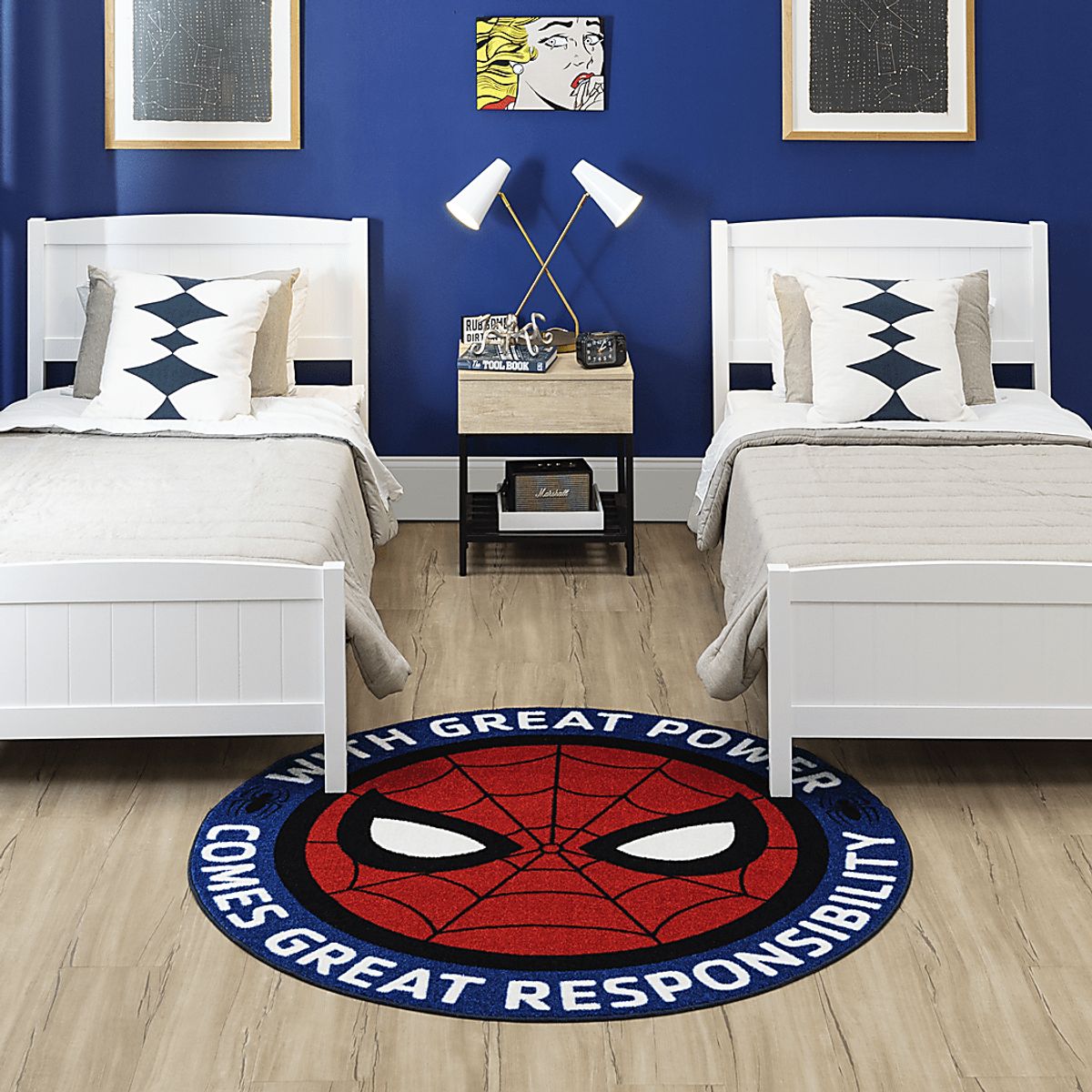 Marvel Spiderman Power Red Polyester Fabric Rug | Rooms to Go
