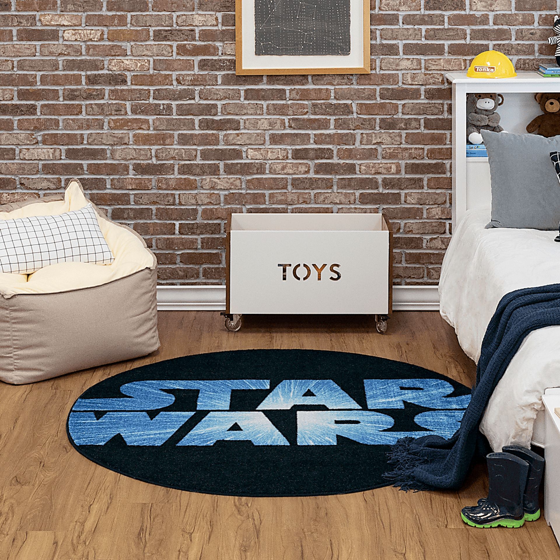 Kids Star Wars Force Black 5' Round Rug - Image 2