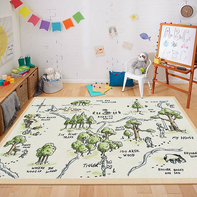 Kids Disney Winnie The Pooh 100 Acre Wood Map White 3' x 5' Rug - Thumbnail - Image 4