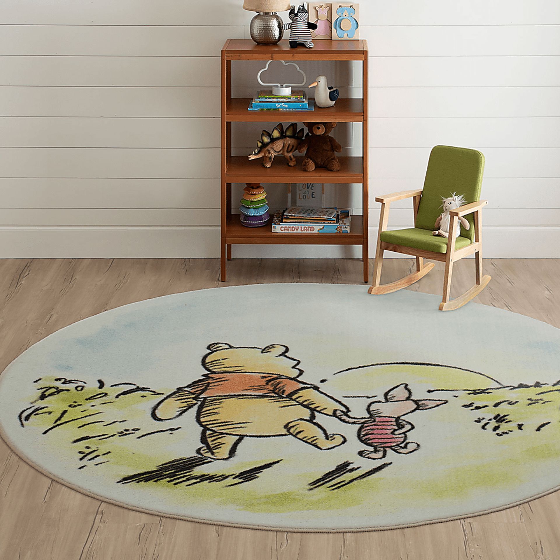 Kids Disney Winnie The Pooh Friendship White 5' Round Rug - Image 5