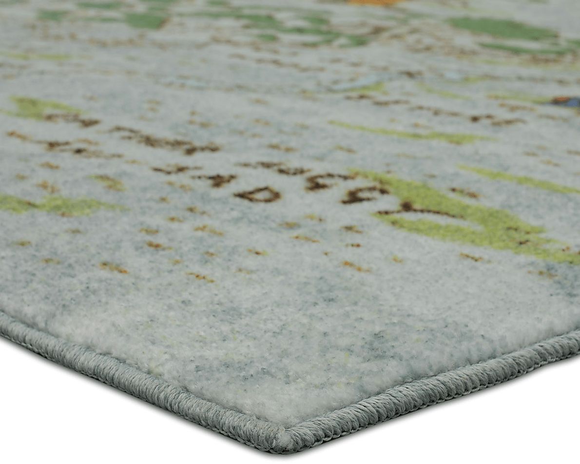 Kids Disney Winnie The Pooh Vintage 100 Acre Wood White 8' x 10' Rug