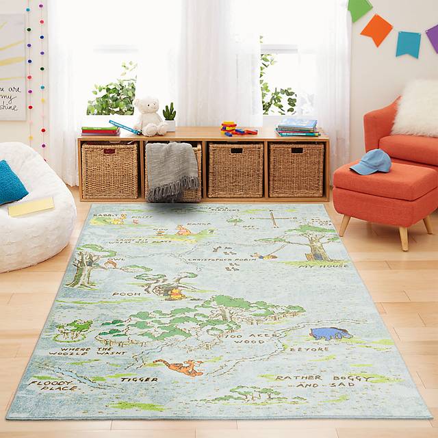 Kids Disney Winnie The Pooh Vintage 100 Acre Wood White 8' x 10' Rug - Thumbnail - Image 4