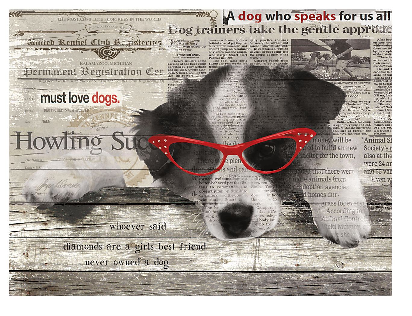 Kids Doggie Papers I Gray Artwork