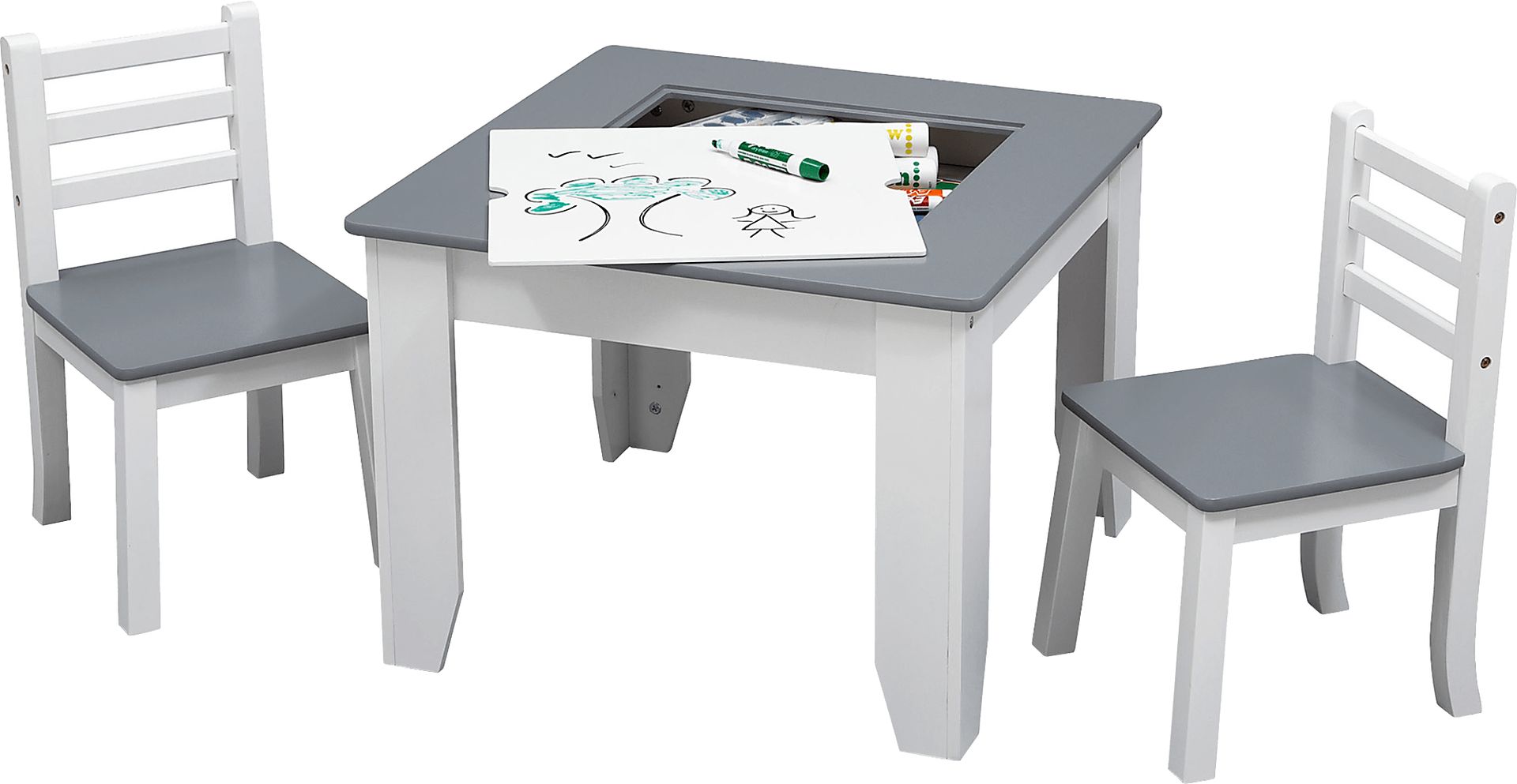 Kids Drawing Lessons Gray Table Set - Image 3