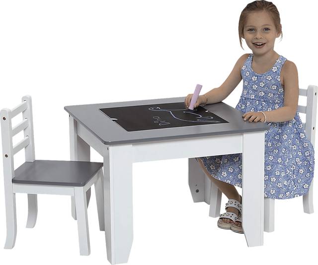 Kids Drawing Lessons Gray Table Set - Thumbnail - Image 4