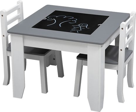 Kids Drawing Lessons Gray 3 Pc Table Set