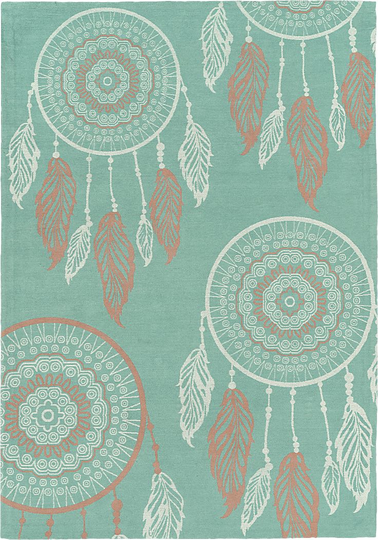 Kids Dream Catcher Blue 7' x 9' Rug