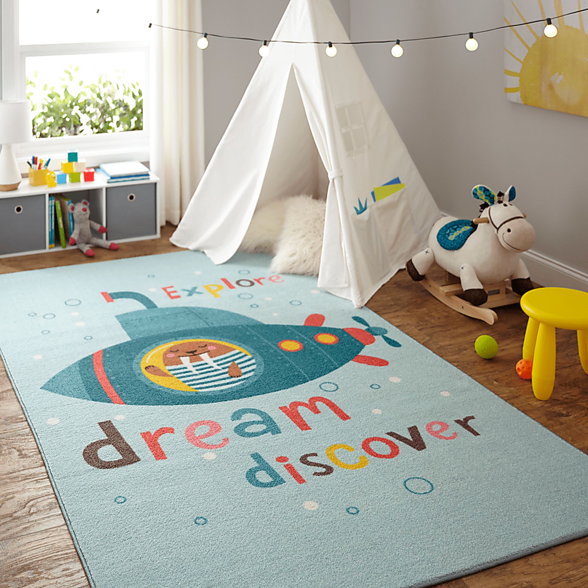 Kids Dream Diving Aqua 5' x 8' Rug - Image 2