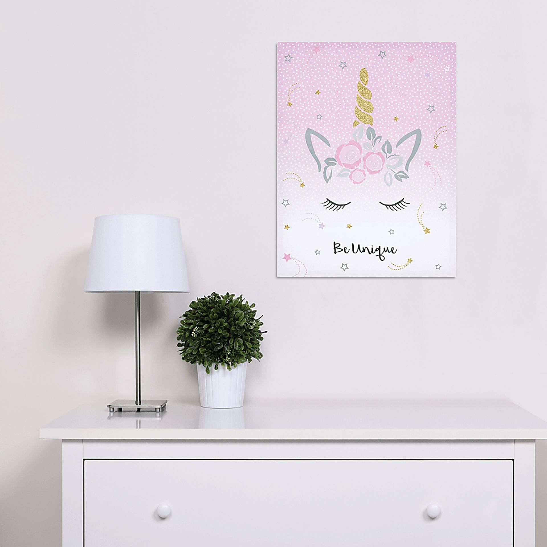 Kids Dreaming Unicorn Pink Artwork - Image 2