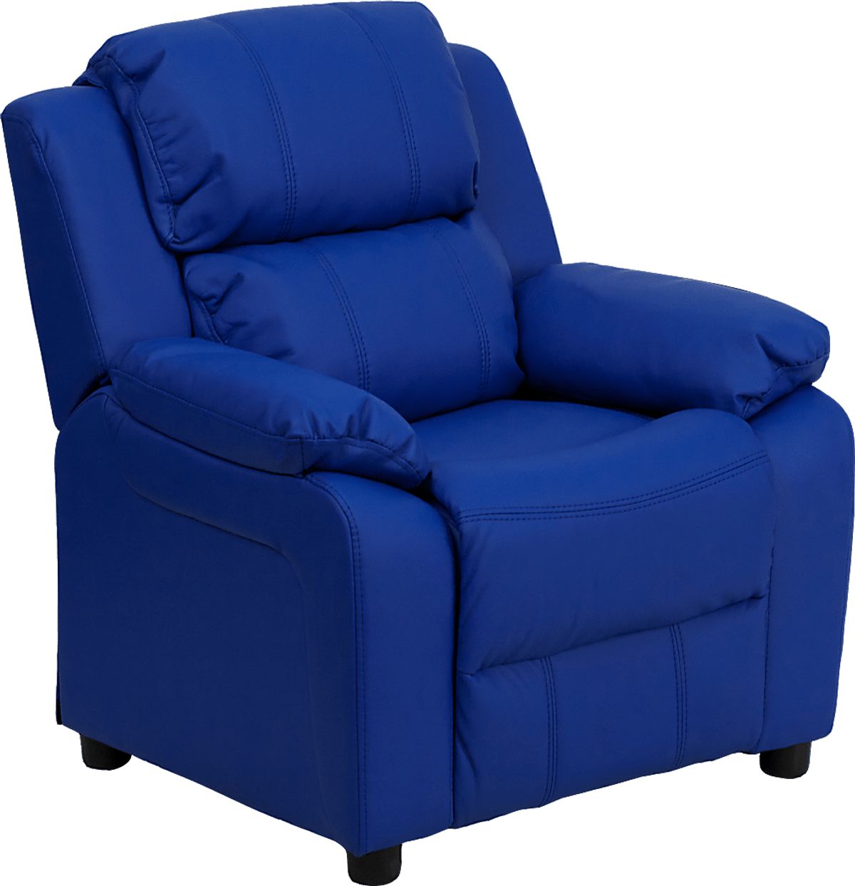 Dreux Blue Vinyl Fabric Recliner Rooms to Go