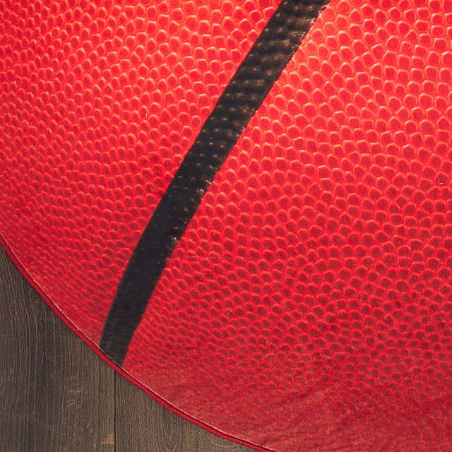 Kids Dribble Zone Orange 5' Round Rug - Thumbnail - Image 3