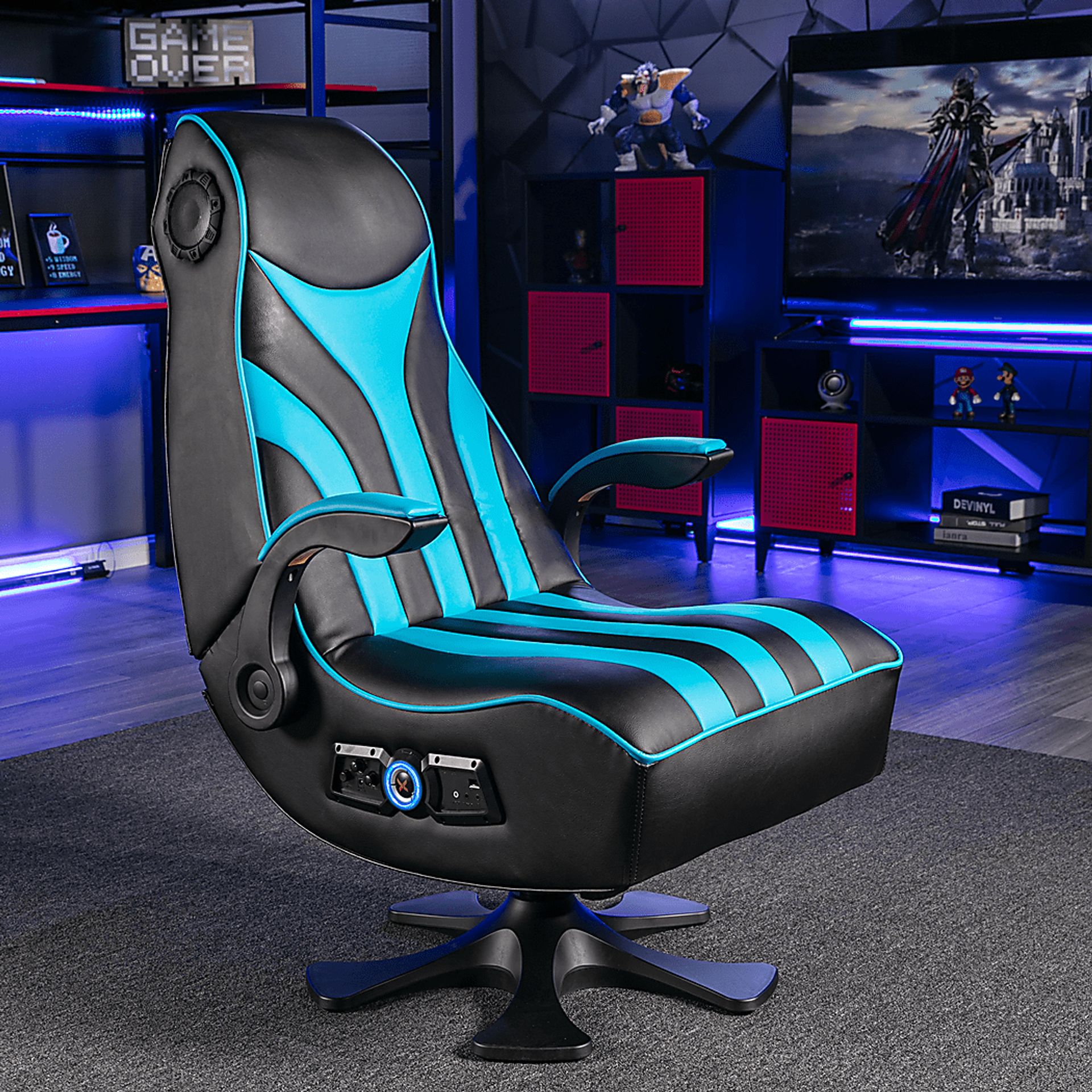 Drop Camp Teal Blue,Green Polyurethane Fabric Gaming Chair Drop Camp Teal Blue,Green Polyurethane Fabric Gaming Chair