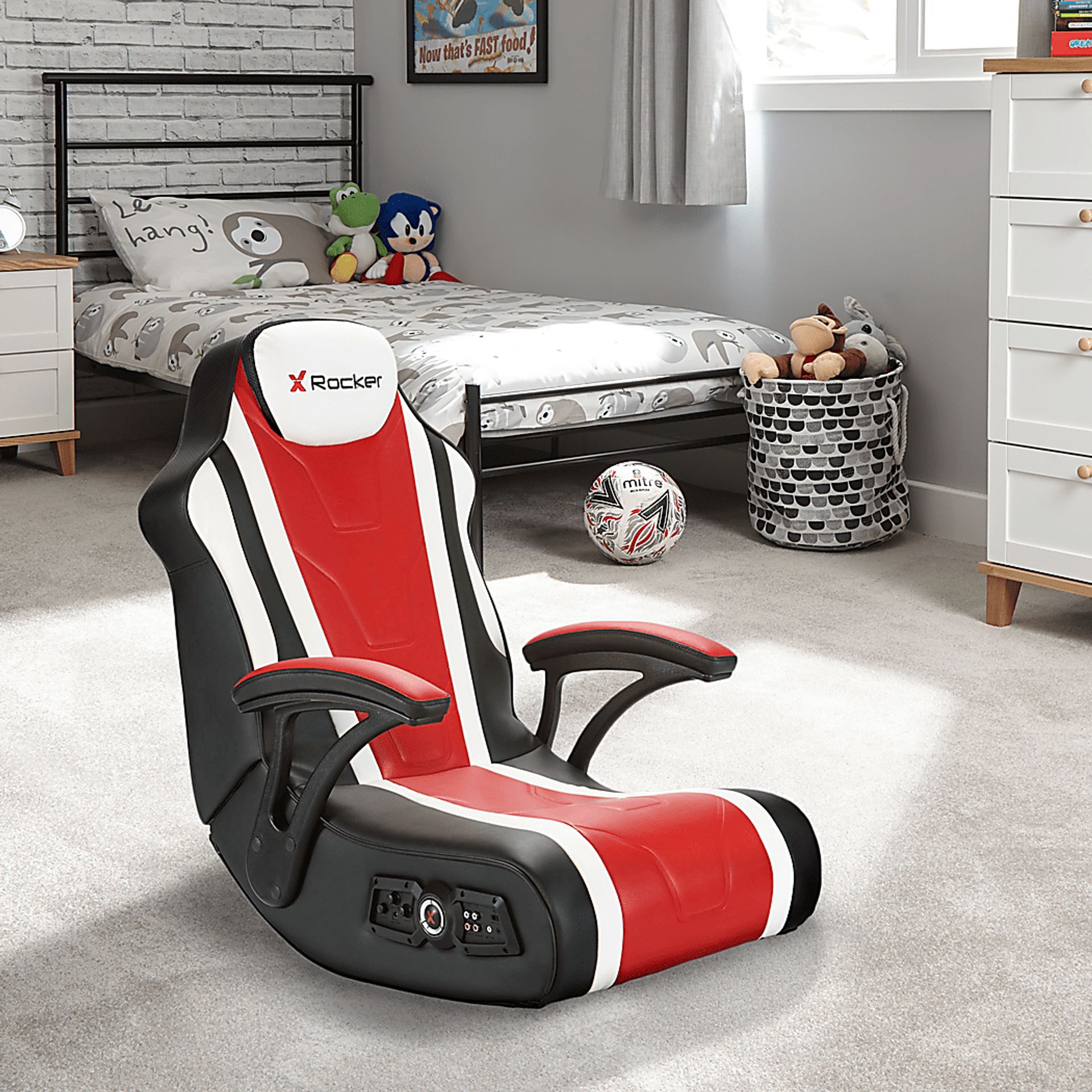 Kids Dunkirk Red Floor Gaming Chair - Image 2
