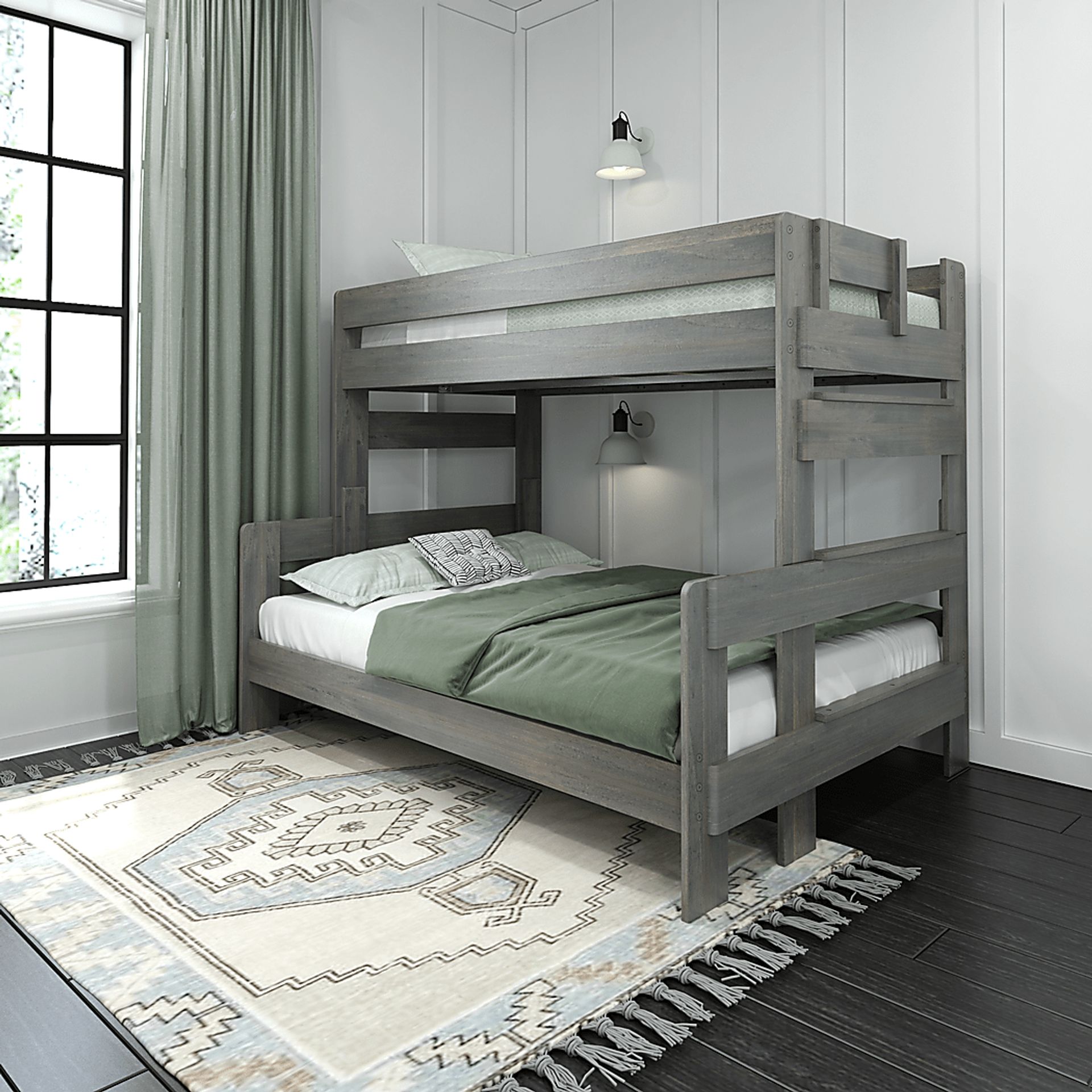Kids Eastwick Gray Twin/Full Bunk Bed - Image 1