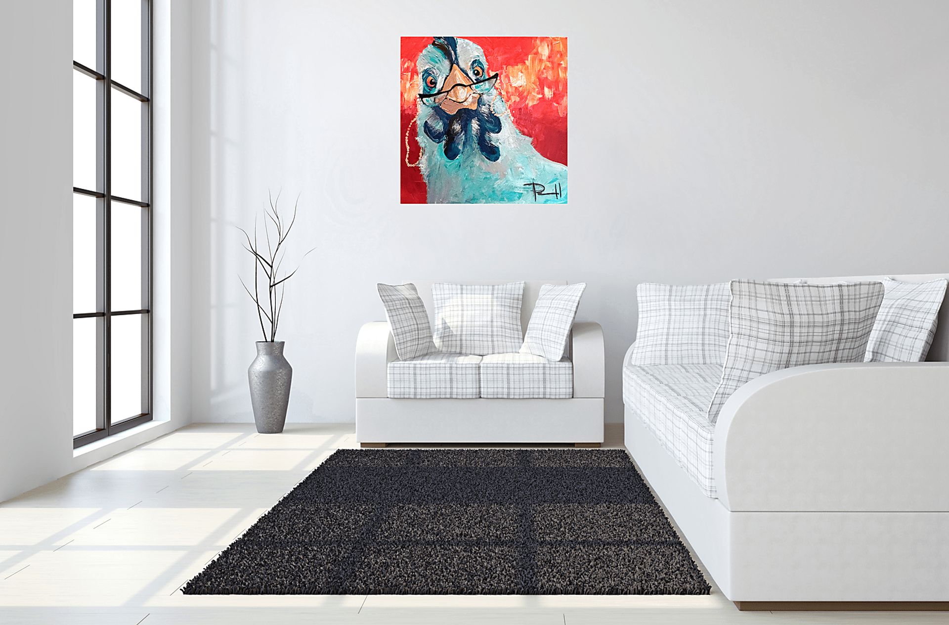 Kids Educated Chicken Blue Artwork - Image 2