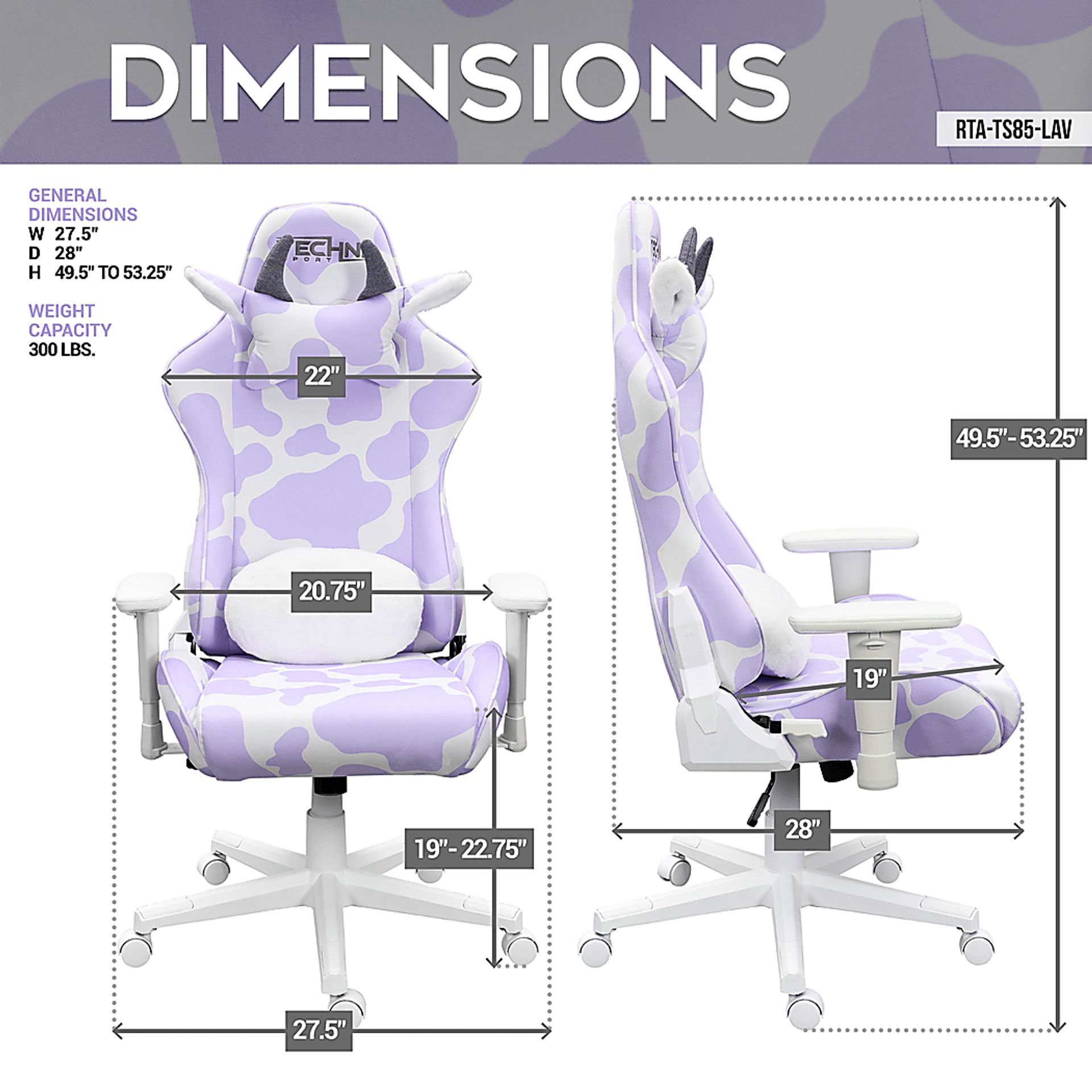 Eldoki Lavender Gaming Chair - Image 4
