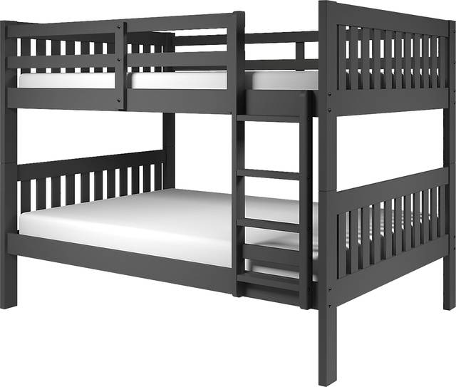 Kids Eleonara I Dark Gray Full/Full Bunk Bed - Thumbnail - Image 1