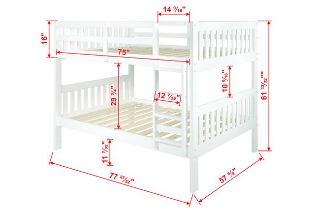 Kids Eleonara I White Full/Full Bunk Bed - Thumbnail - Image 4