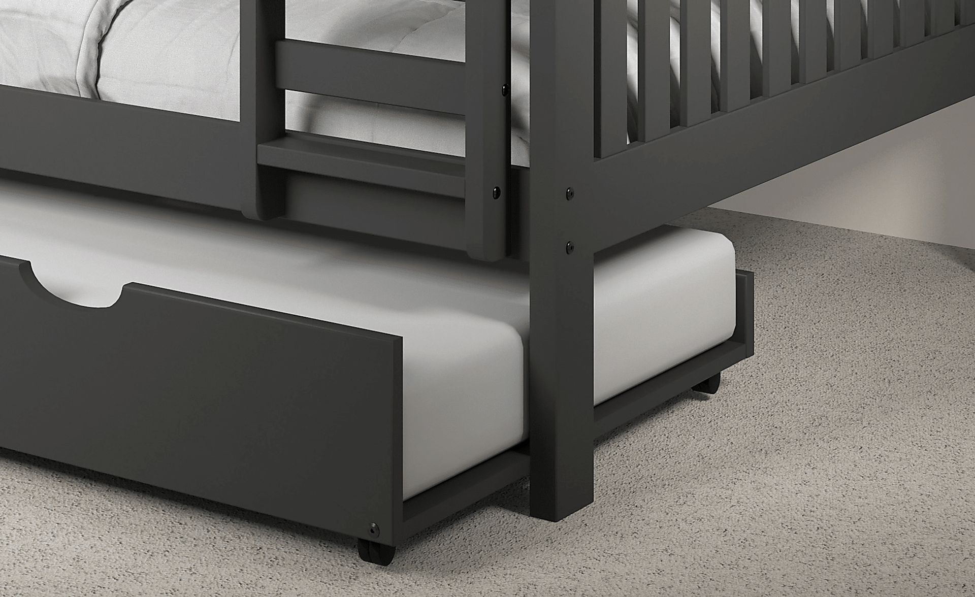 Kids Eleonara II Dark Gray Full/Full Bunk Bed with Trundle - Image 3