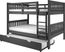 Kids Eleonara II Dark Gray Full/Full Bunk Bed with Trundle