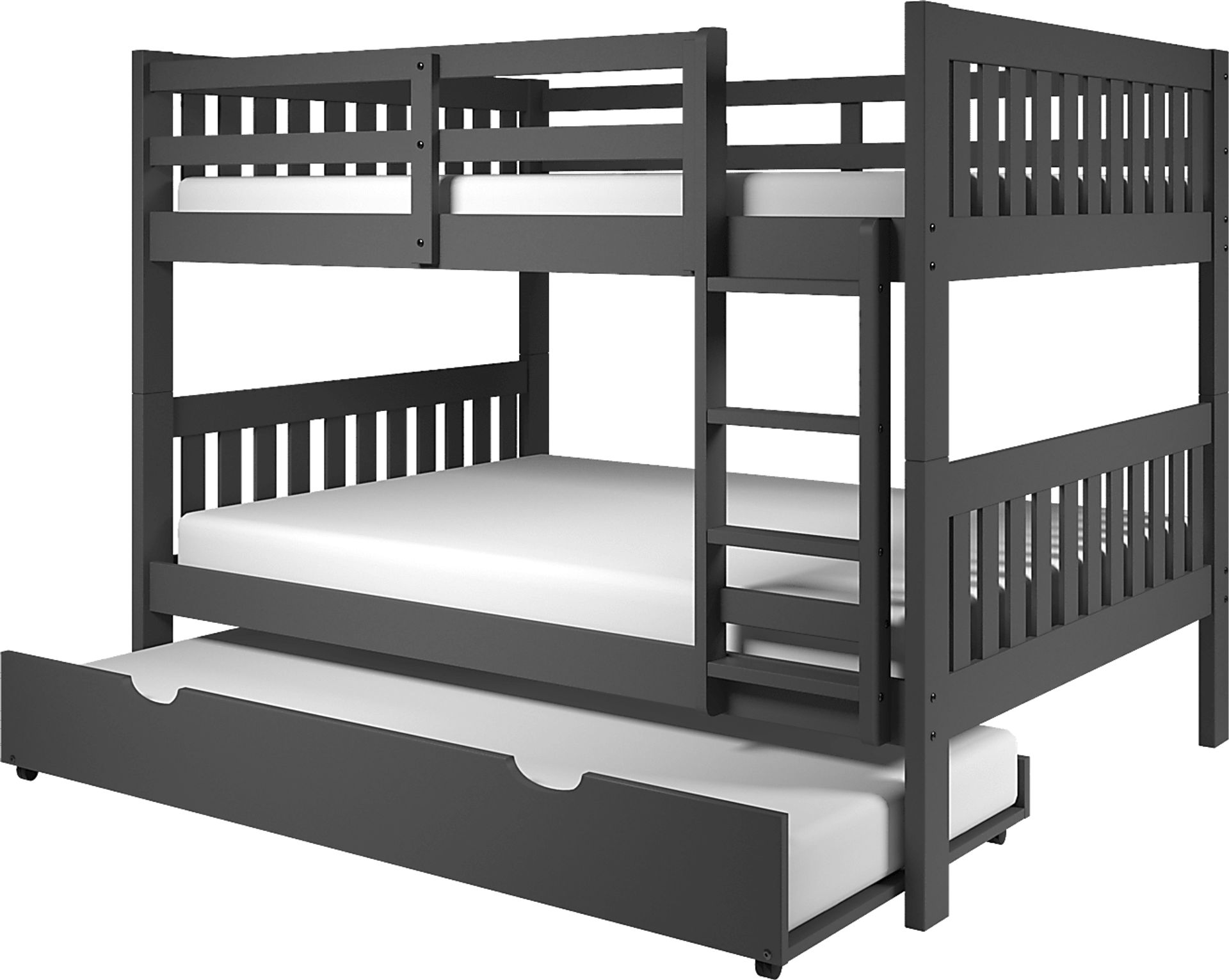 Kids Eleonara II Dark Gray Full/Full Bunk Bed with Trundle - Image 1