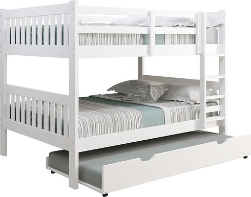 Kids Eleonara II White Full/Full Bunk Bed with Trundle