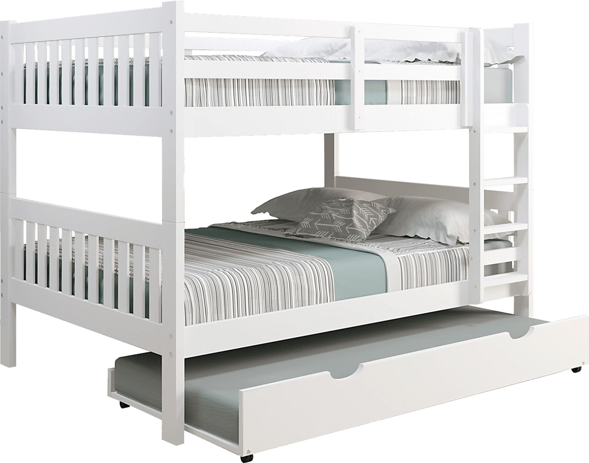 Kids Eleonara II White Full/Full Bunk Bed with Trundle - Image 1
