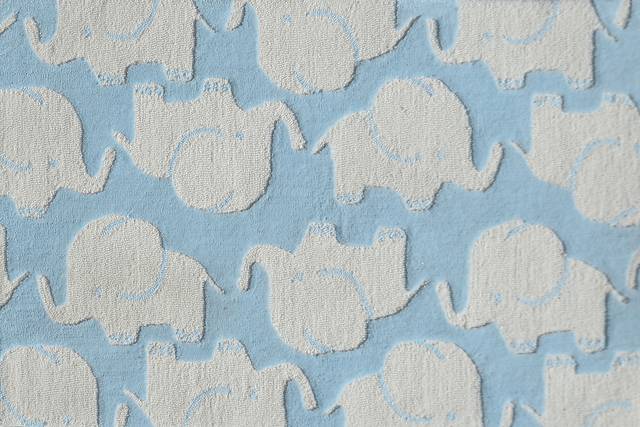 Kids Elephant Dance Blue 2'8 x 4'8 Rug - Thumbnail - Image 1