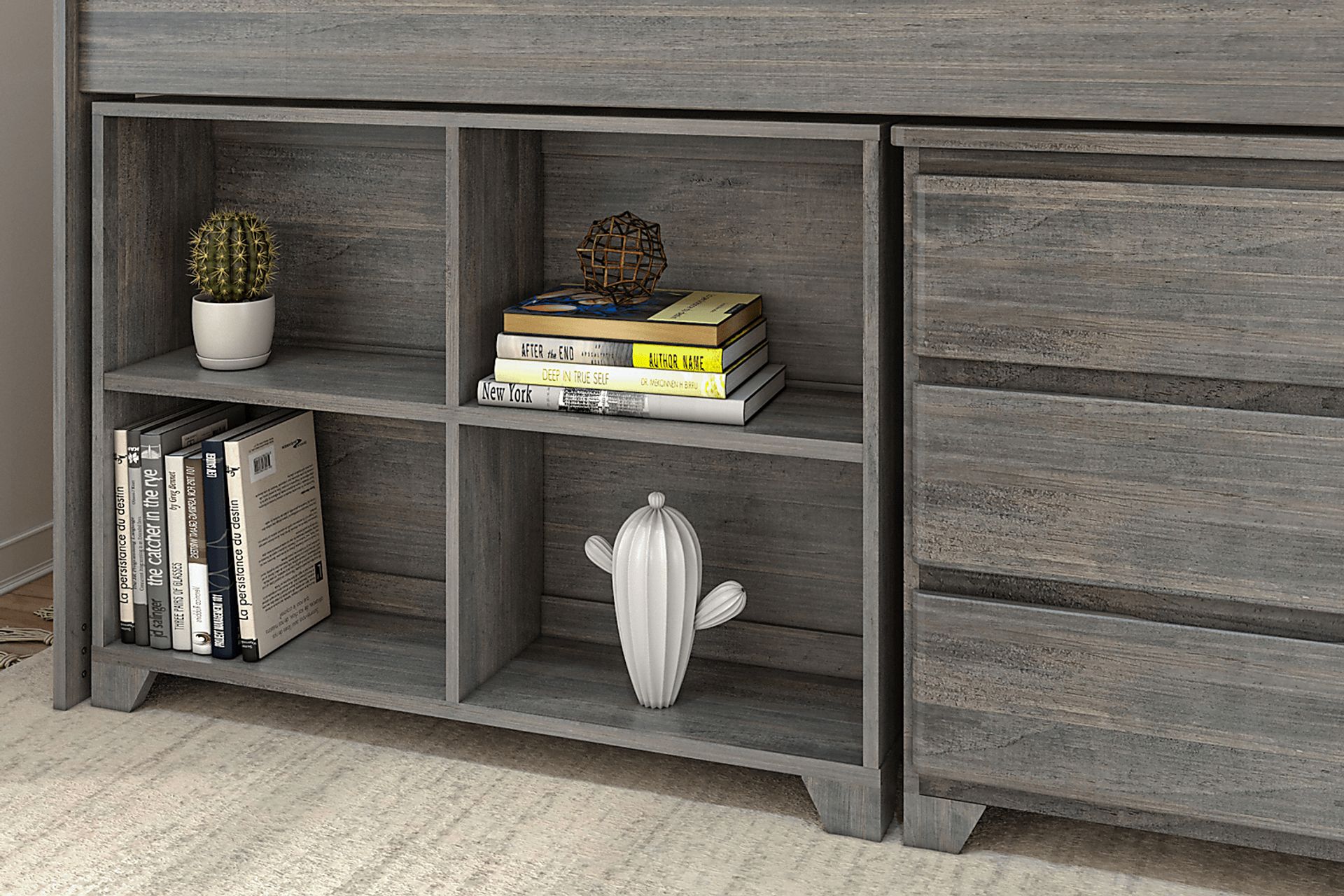 Kids Eliska II Gray Twin Loft Bed with Dresser & Bookcase - Image 5